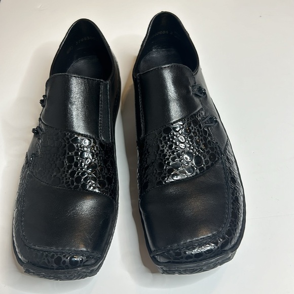 RIEKER Black Leather Flats Anti-Stress Slip-on Comfort Driving Loafer Shoes - Picture 4 of 16